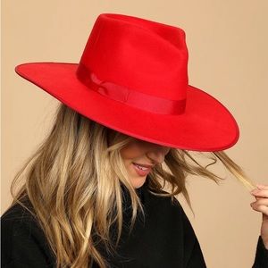 NWOT Lack of Color Ruby Rancher Red Wool Boho Sun Protection Fedora Hat